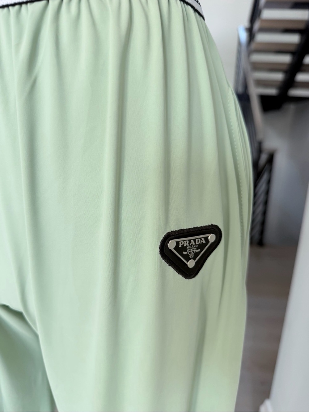 Prada Mint Green Top with Wide-Leg Pants with pockets Matching set size M - Picture 6 of 11